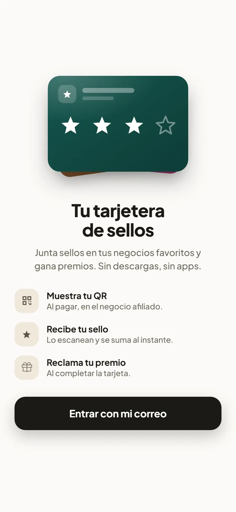 Tarjetera de sellos de Disecko vista en el celular.