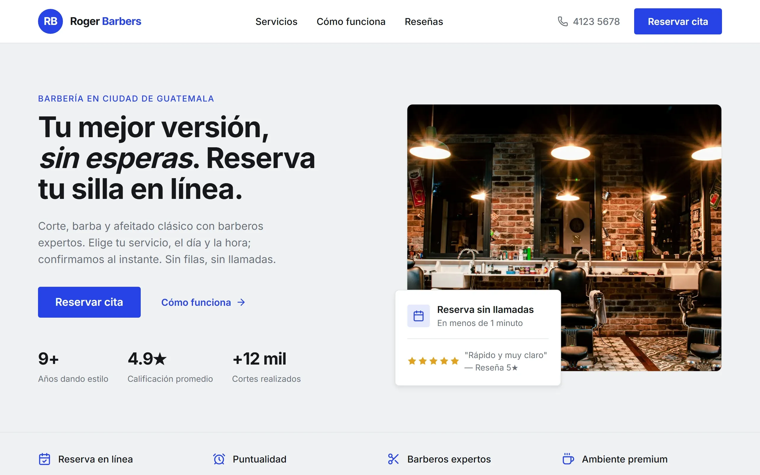 Sitio de servicios con diseño Clásico hecho con Disecko — paleta Niebla