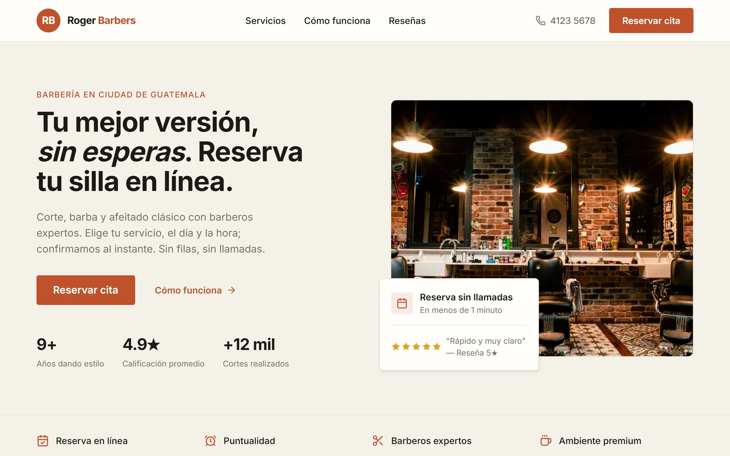 Sitio de servicios con diseño Clásico hecho con Disecko — paleta Arena