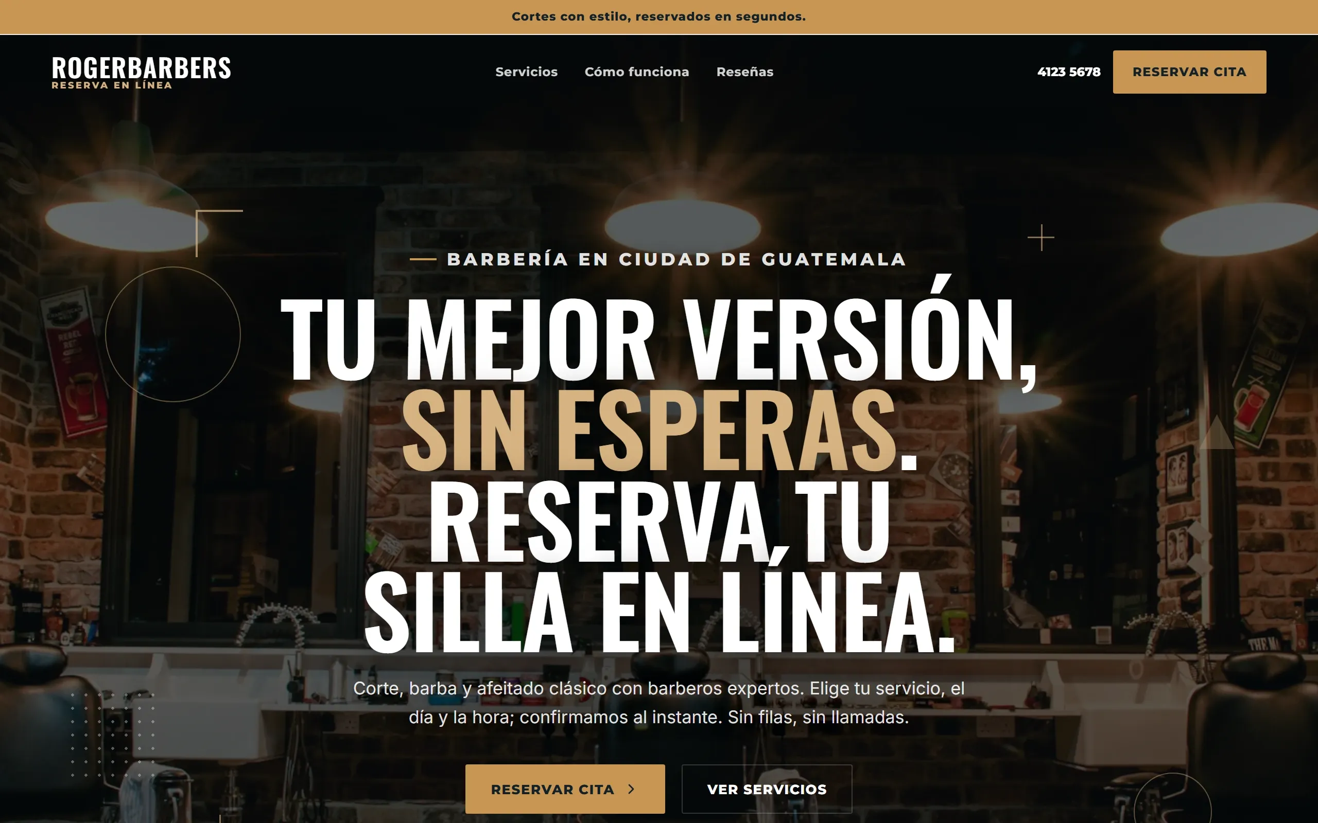 Sitio de servicios con agenda con diseño Creativa, paleta Cedro, hecho con Disecko