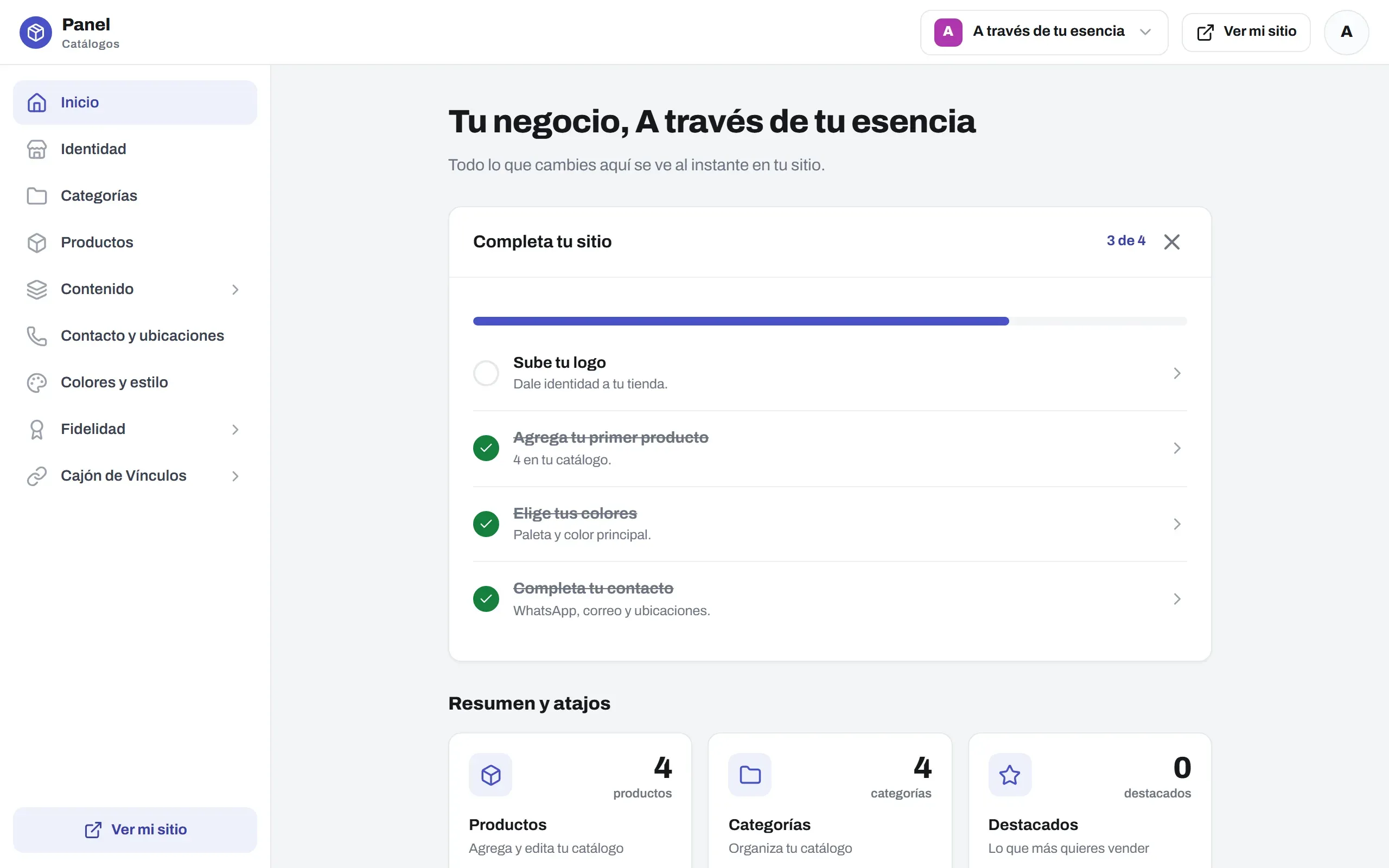 Panel de administración de Disecko