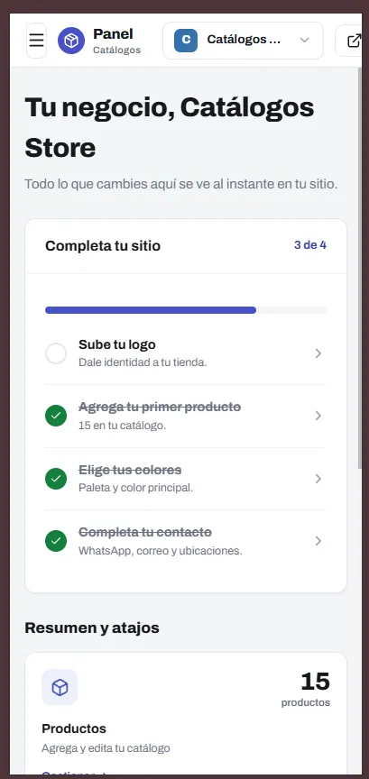 Onboarding del panel
