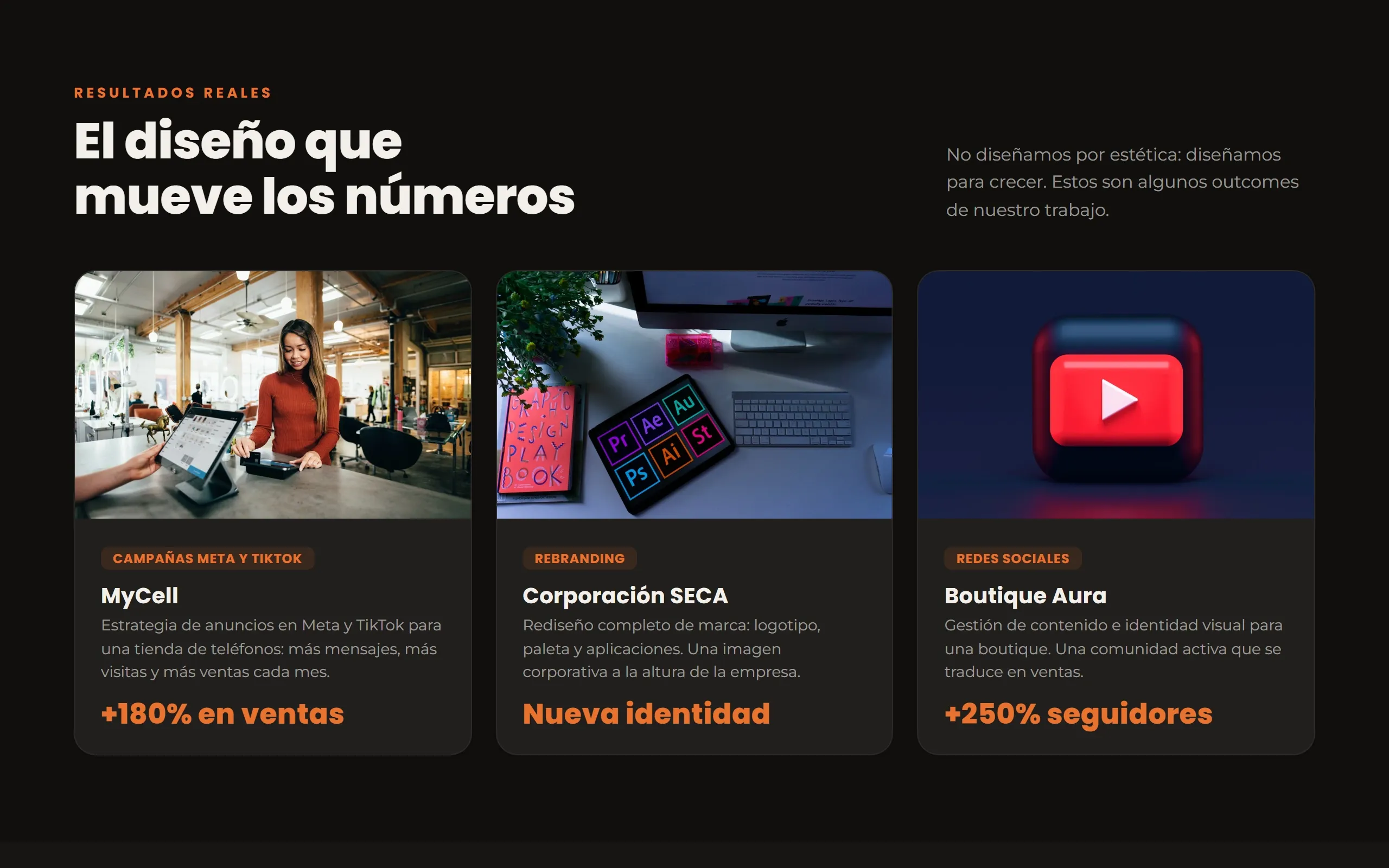 Portafolio de trabajos del sitio para empresas