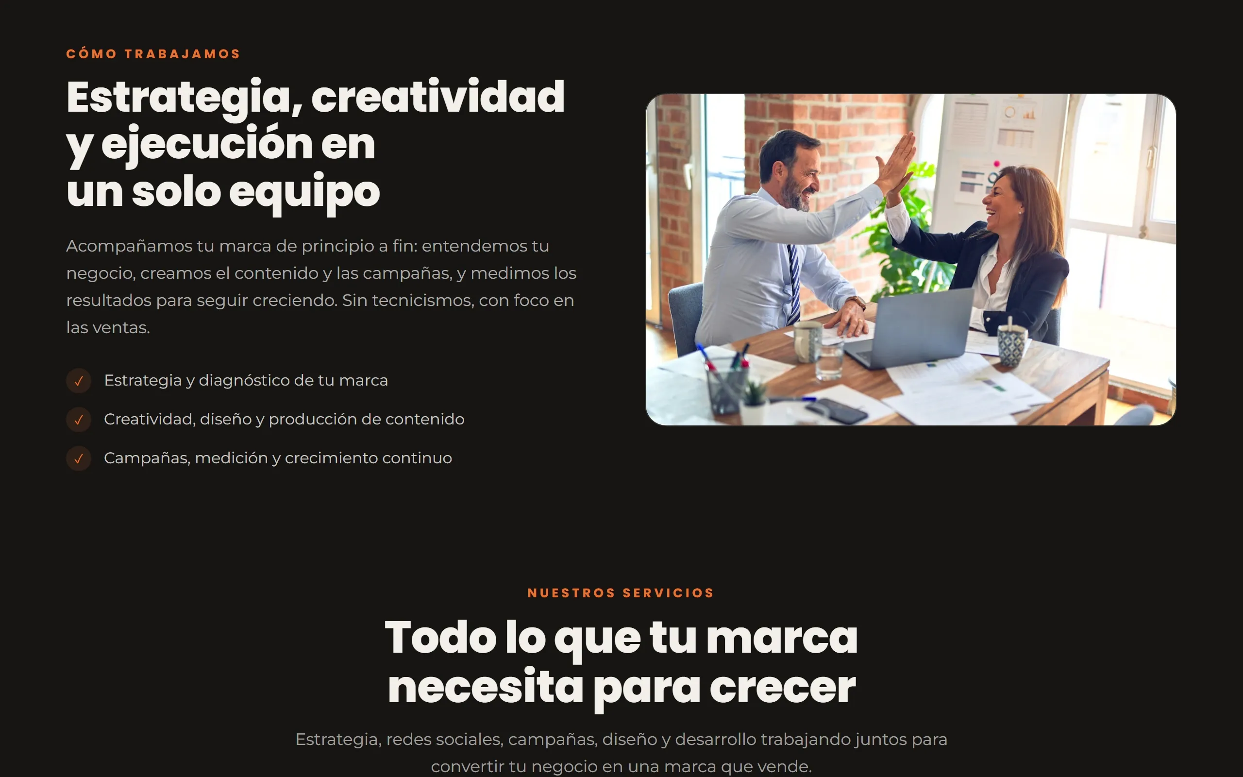 Sección del proceso de trabajo, paso a paso