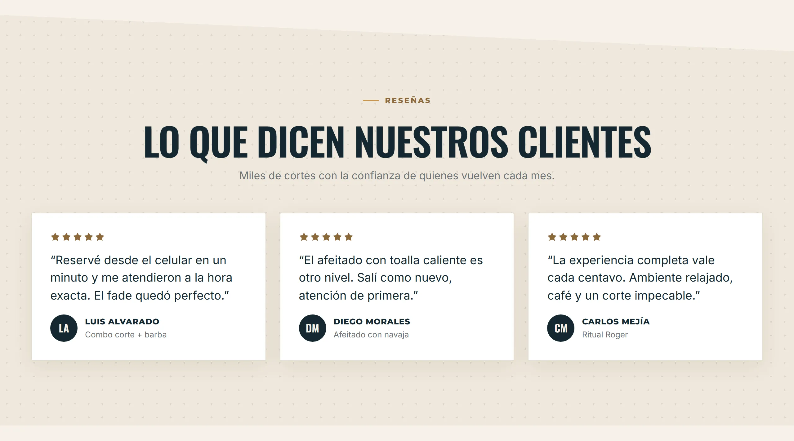 Sitio de servicios con agenda, diseño Creativa, paleta Cedro, hecho con Disecko