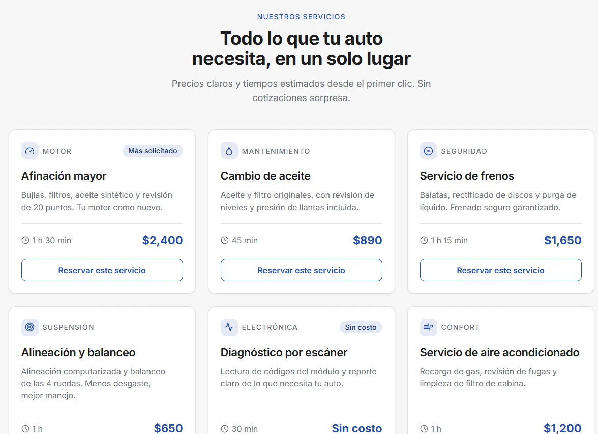Servicios y precios